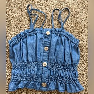 Simply Southern Denim Smocked Top